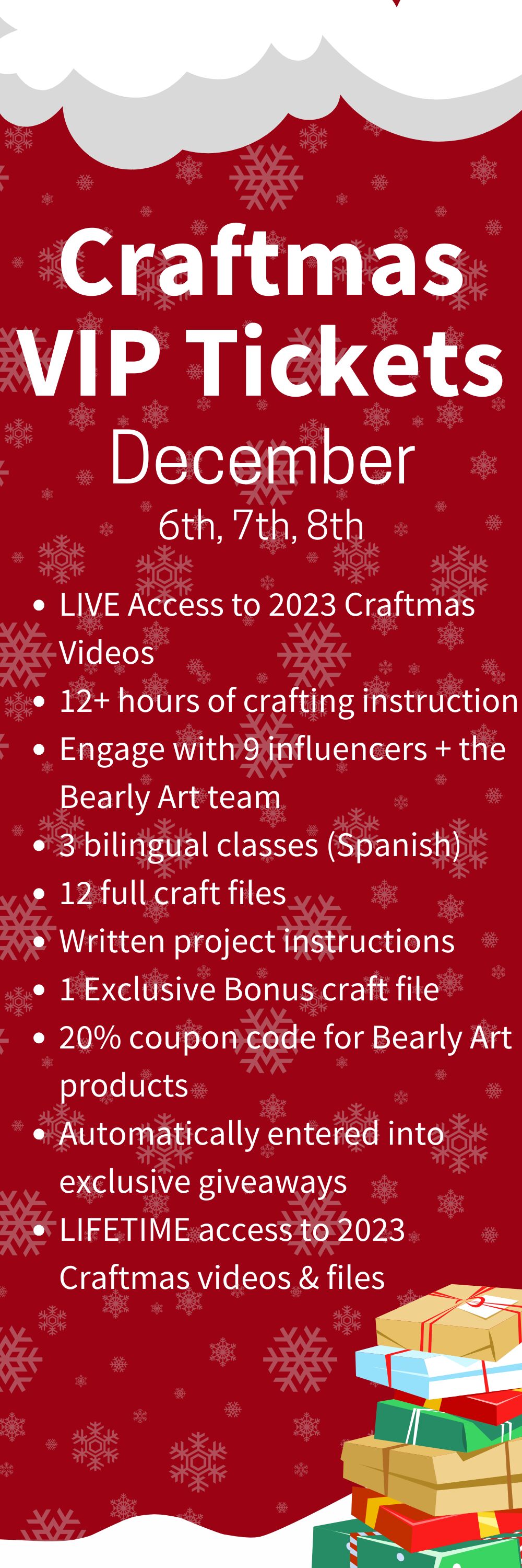 Craftmas with @Bearly Art ! Get your tickets for this 3-day eveng